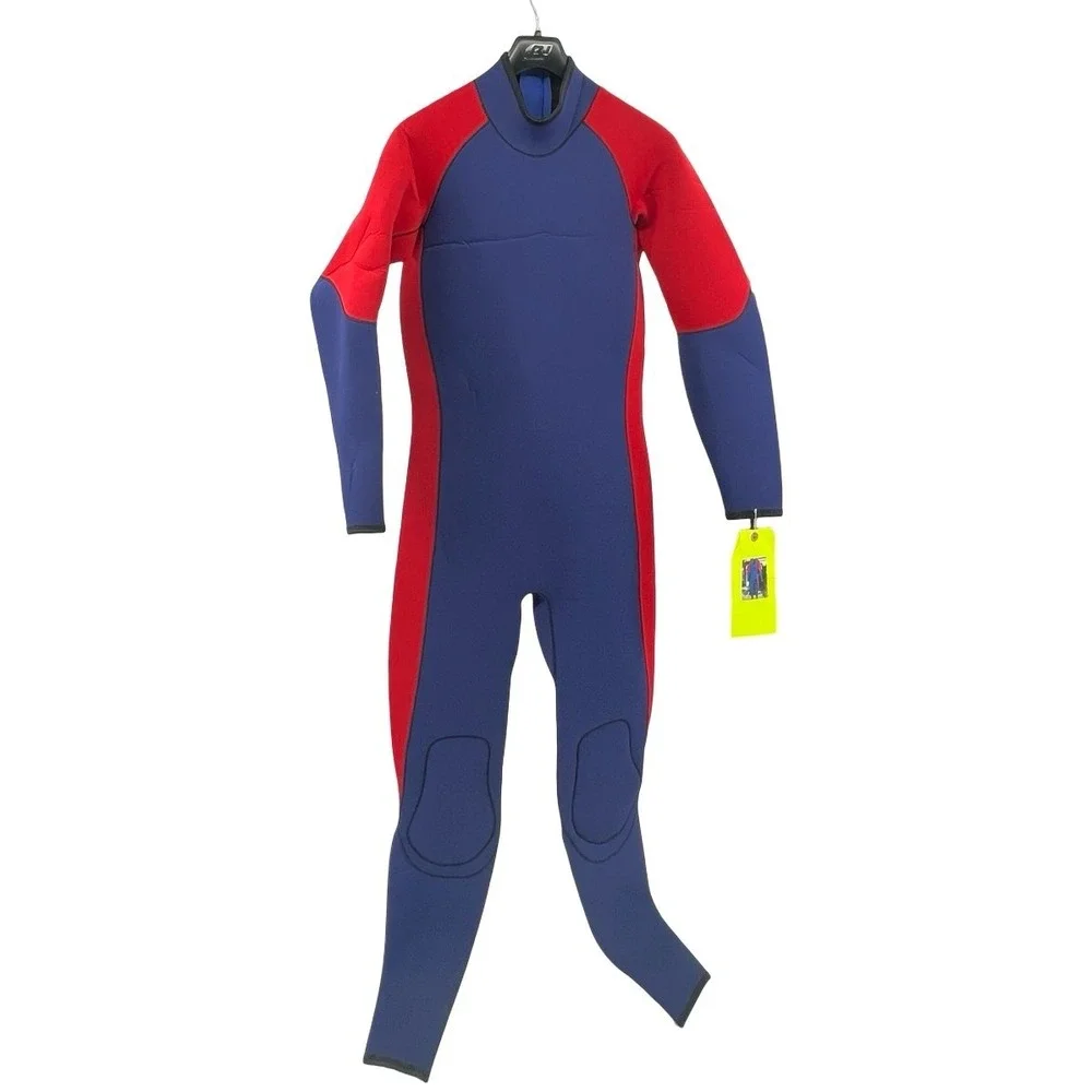 JMJ Manufacture Mens Wetsuit Studio 5/3 Fullsuit Navy Red Neoprene Medium
